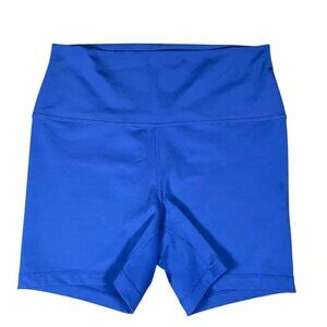Yogalicious Lux Everyday 5 Inch Bike Shorts Womens Size L Royal Blue Activewear